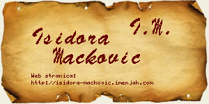 Isidora Mačković vizit kartica